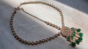 Antique Gold Maatha Patti Headpiece:/Matha Phool/ bridal hair jewelry/Kundan Mathapatti