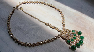 Antique Gold Maatha Patti Headpiece:/Matha Phool/ bridal hair jewelry/Kundan Mathapatti