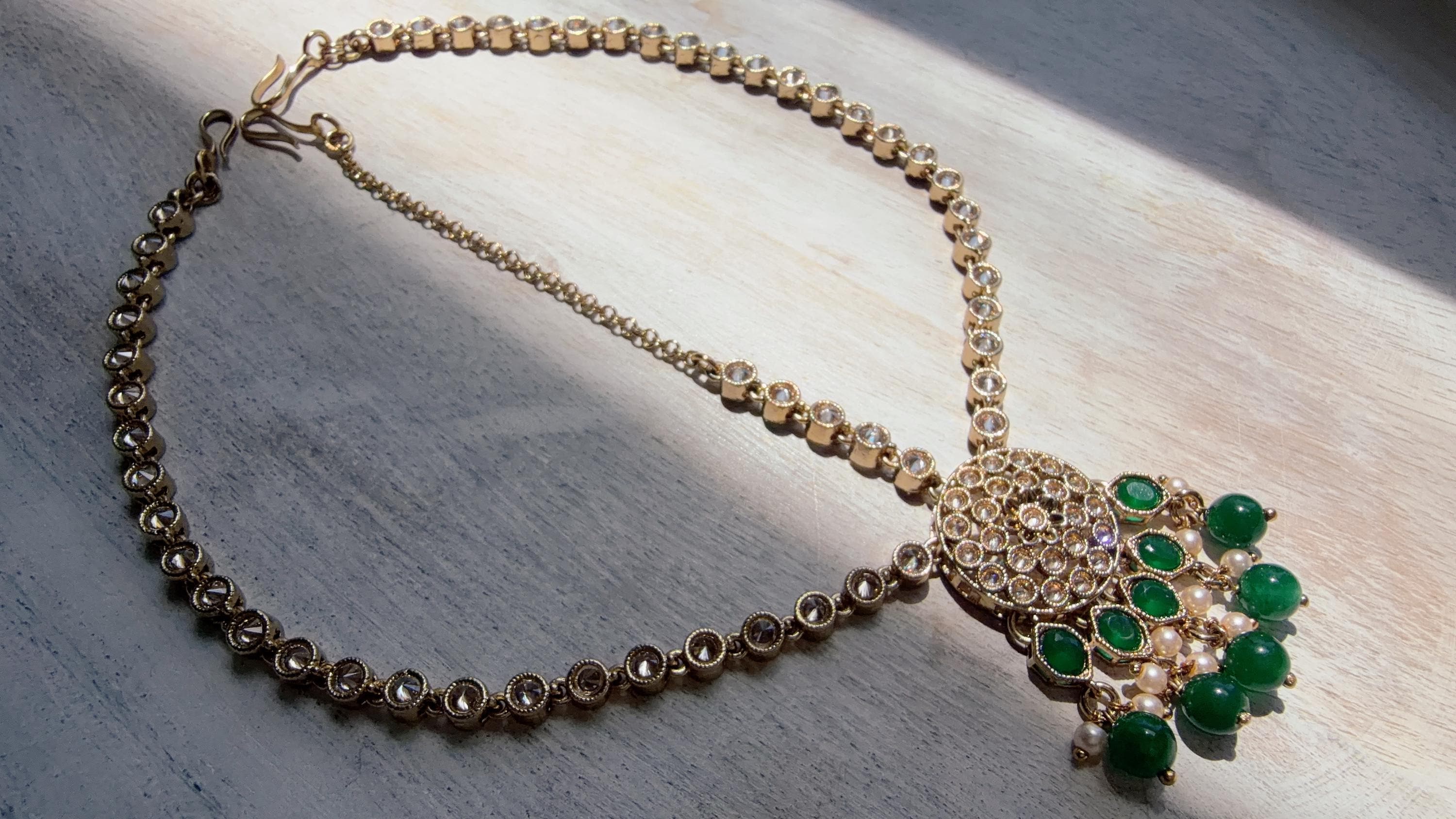 Antique Gold Maatha Patti Headpiece:/Matha Phool/ bridal hair jewelry/Kundan Mathapatti