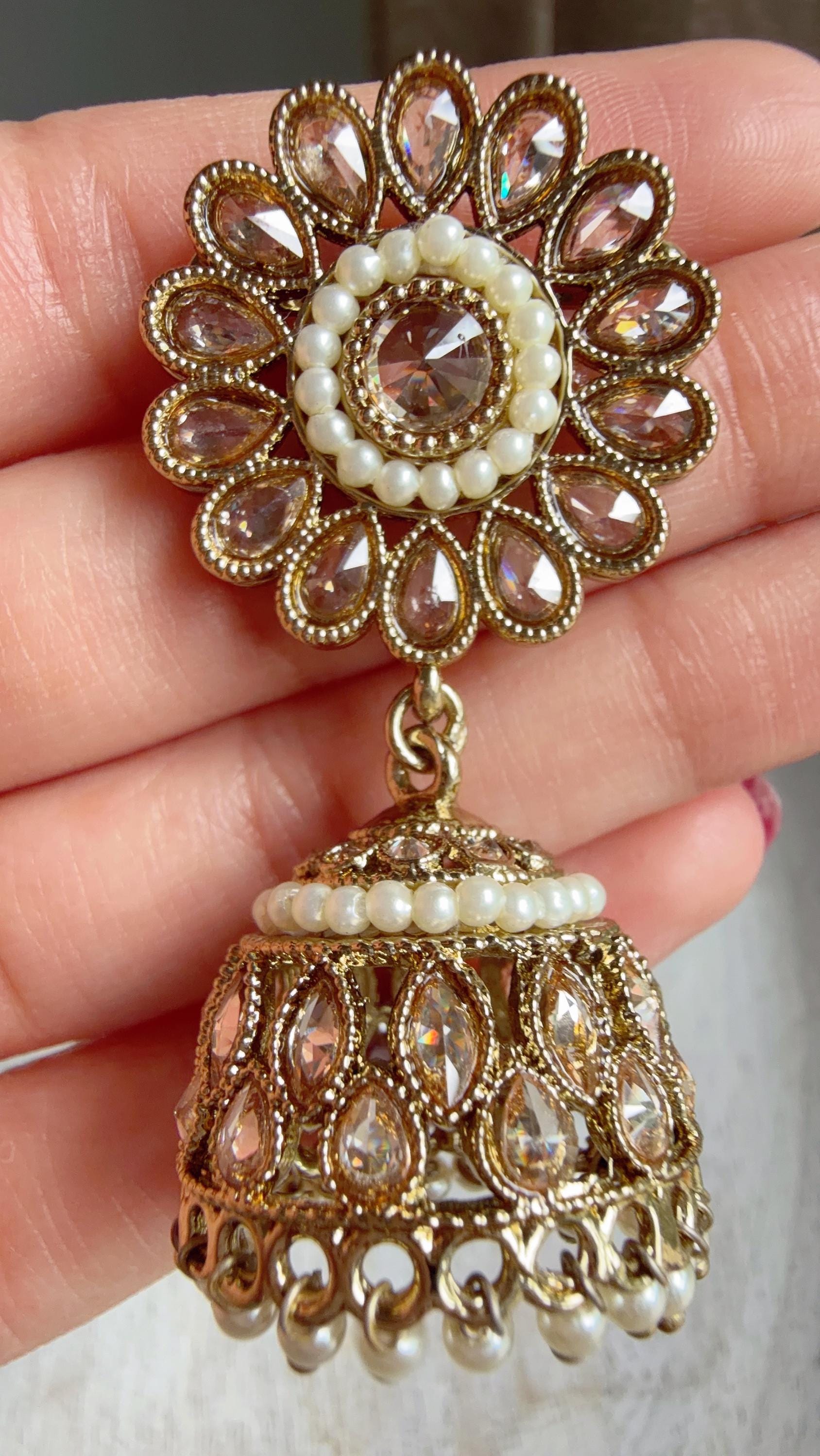 Gold Polki Kundan Necklace Set with Earrings and Tikka | Wedding Bridal Necklace | Indian Jewelry | Bridal Jewelry | Alia 