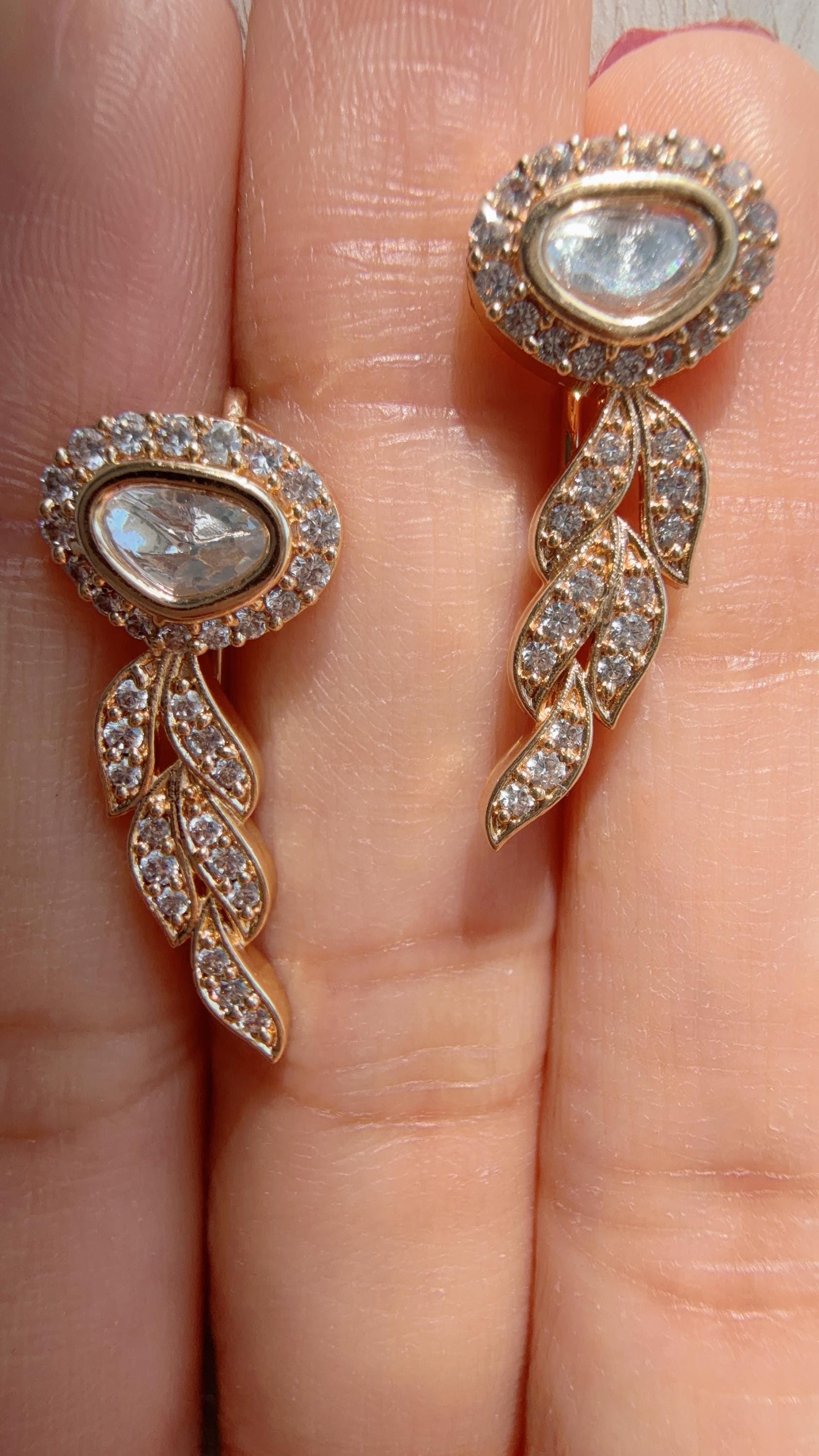 Marathi Bugadi Earrings/Moissanite Diamond Bugadi Clip-on Earrings for Women/Upper Ear Clip on Earrings