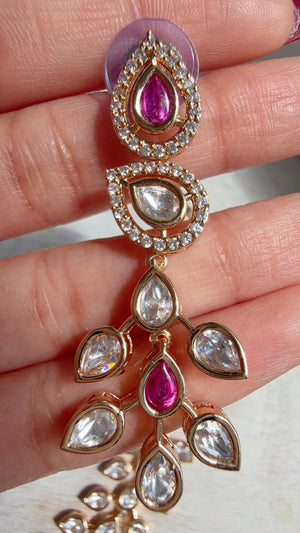 Ruby kundan hasli style Necklace Set Indian Bridal Wedding Jewelry / diamond Hasli /Indian Wedding jewelry