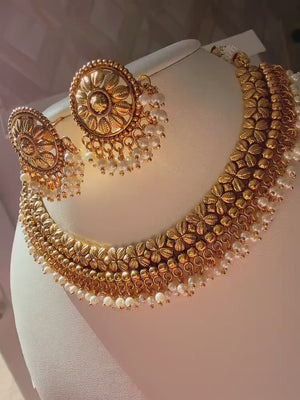1 Gram gold choker/Antique Gold Necklace/guttapusalu necklace /temple jewelry//Amrapali necklace/ South Indian jewelry