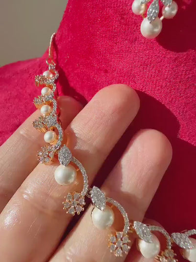 Rose gold Necklace diamond choker /Indian jewelry/ CZ Choker/Bridal choker/ Indian Necklace/2 Tone diamond choker/Gifts for Her