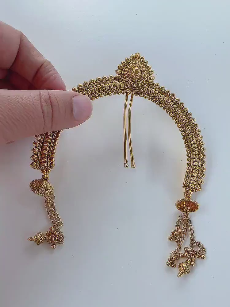 Indian Hair Jewelry|/Bridal Antique Classic Hair Brooch /Gold Hair Bun Pin |Juda Pin/ Traditional U Pin |Bridal/Hair Clip/
