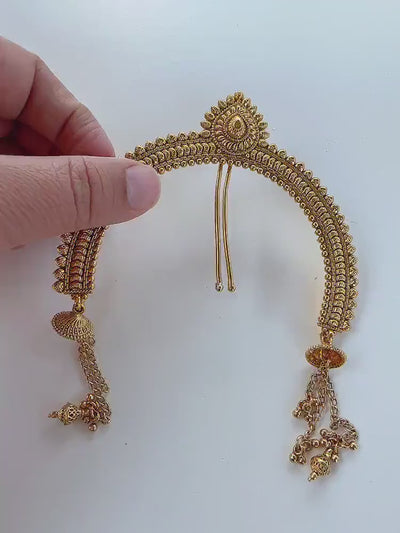 Indian Hair Jewelry|/Bridal Antique Classic Hair Brooch /Gold Hair Bun Pin |Juda Pin/ Traditional U Pin |Bridal/Hair Clip/