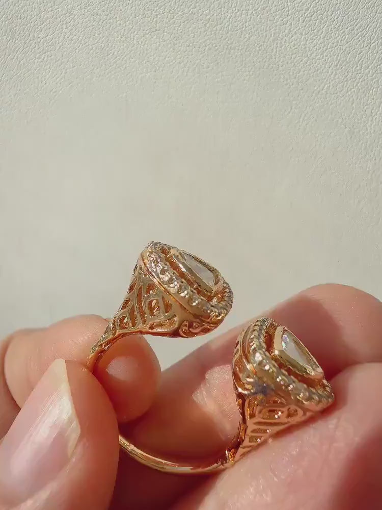 Kundan Kundan Moissanite Ring/Adjustable Ring/ Indian Ring/ Indian Jewelry/Indian Wedding jewelry/bridal accessories