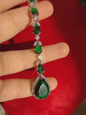 Diamond Rhodium silver green Maang tikka/ Indian Wedding Jewelry/ Matha patti/ Indian forehead jewelry Diamond Tikka Indian Jewelry